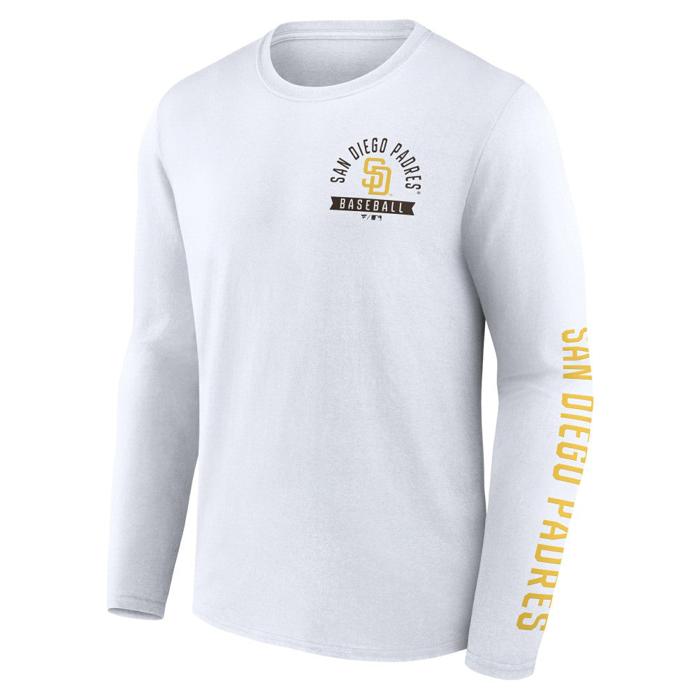 San Diego Padres Press Box Long Sleeve T-Shirt - White