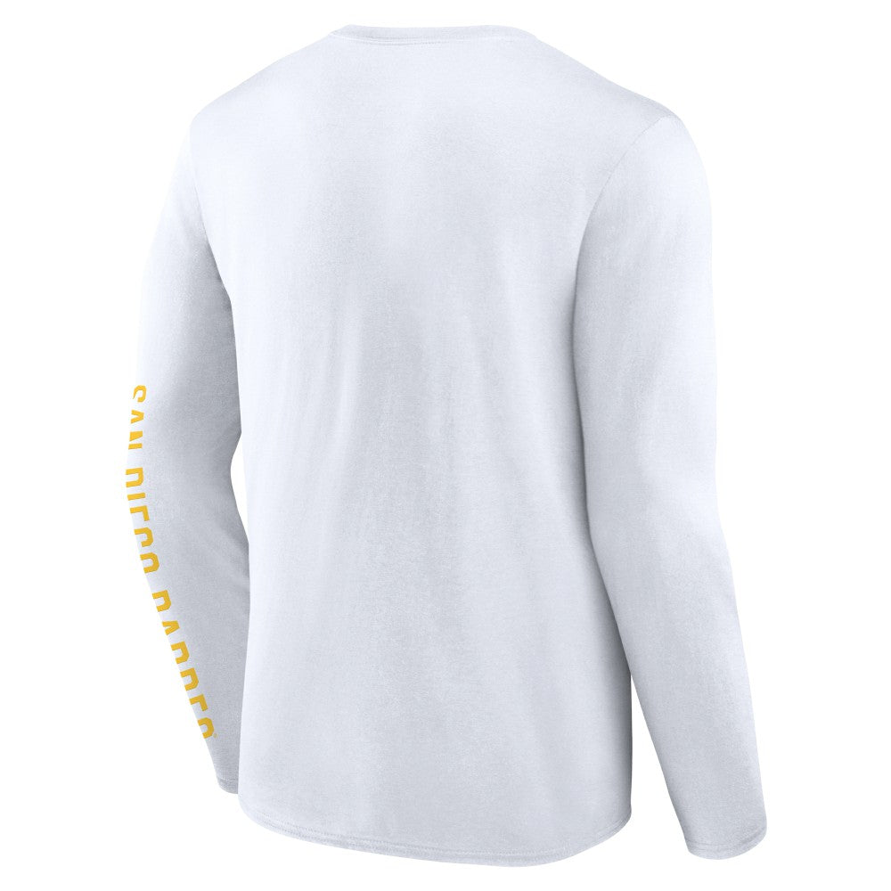 San Diego Padres Press Box Long Sleeve T-Shirt - White