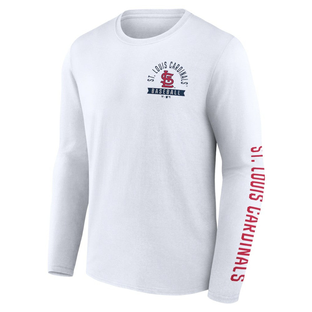 St. Louis Cardinals Press Box Long Sleeve T-Shirt - White