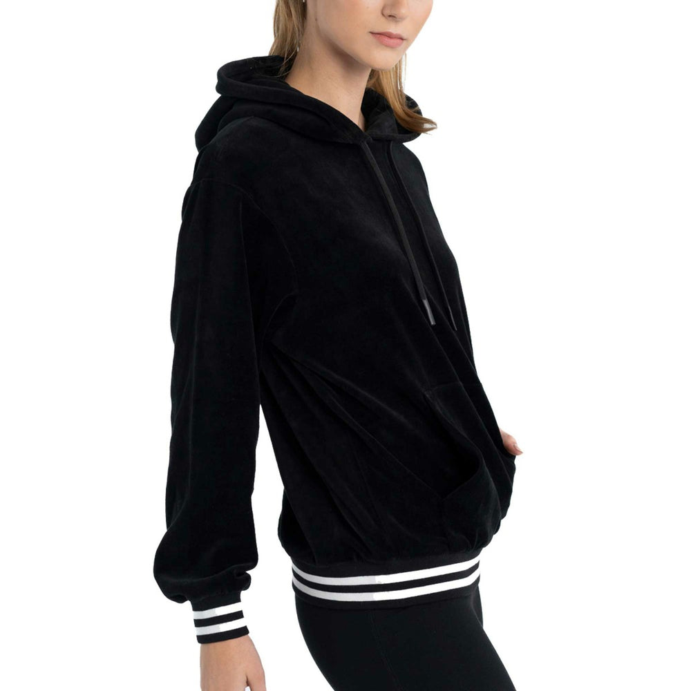 Milwaukee Bucks Lusso Women's Nellie Oversized Velour Pullover Hoodie - Black shop