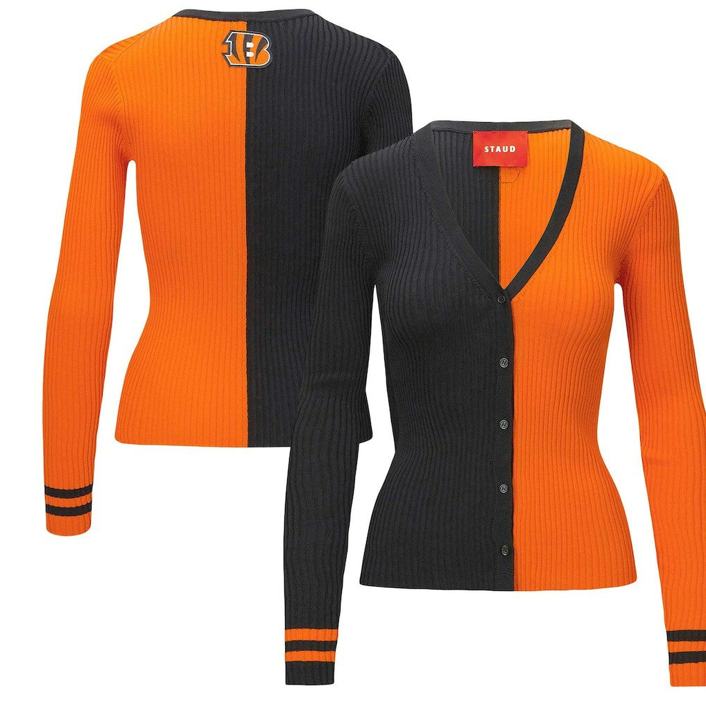 Cincinnati Bengals STAUD Women's Cargo Sweater - Black/Orange on sale