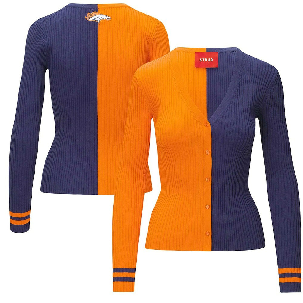 Denver Broncos STAUD Women's Cargo Sweater - Orange/Navy for sale