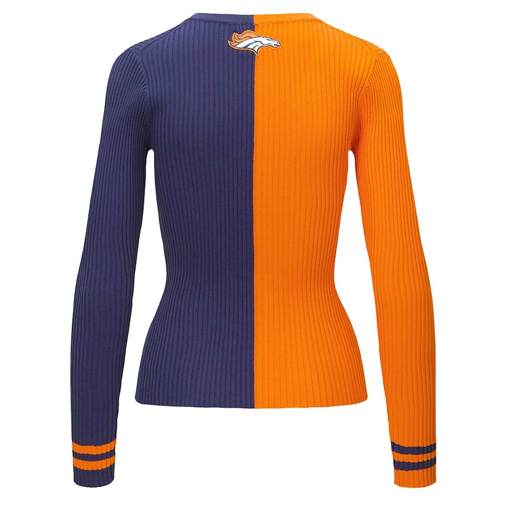 Denver Broncos STAUD Women's Cargo Sweater - Orange/Navy for sale