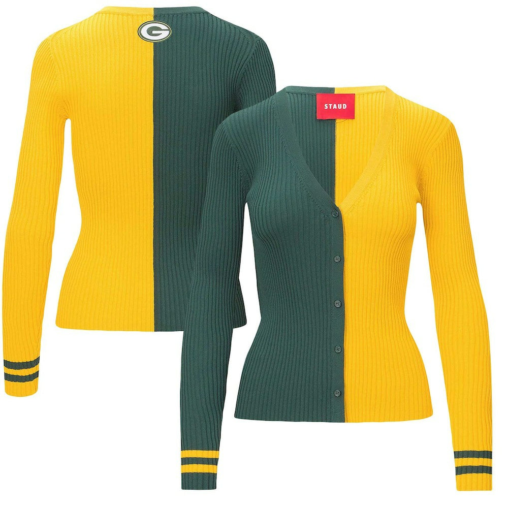 Green Bay Packers STAUD Women's Cargo Sweater - Green/Gold discount