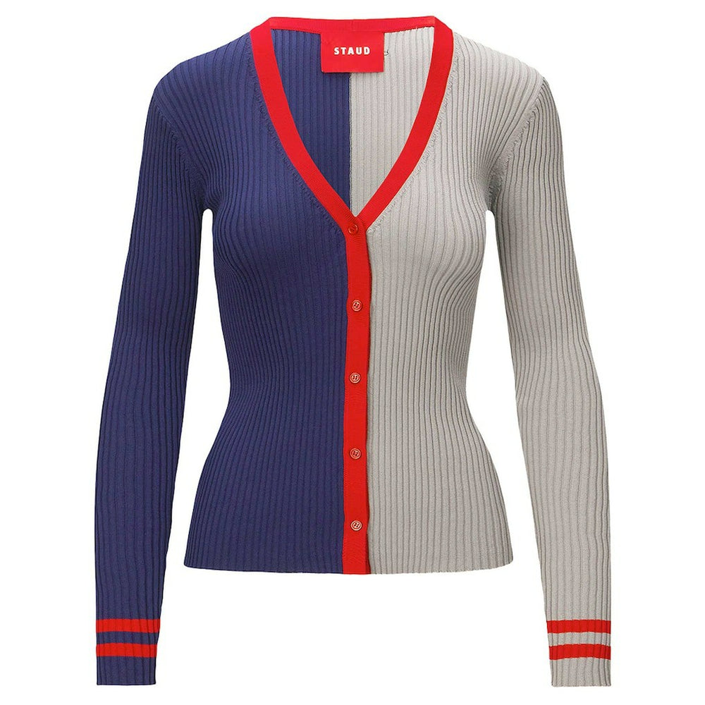 New England Patriots STAUD Women's Cargo Sweater - Navy/Gray on sale
