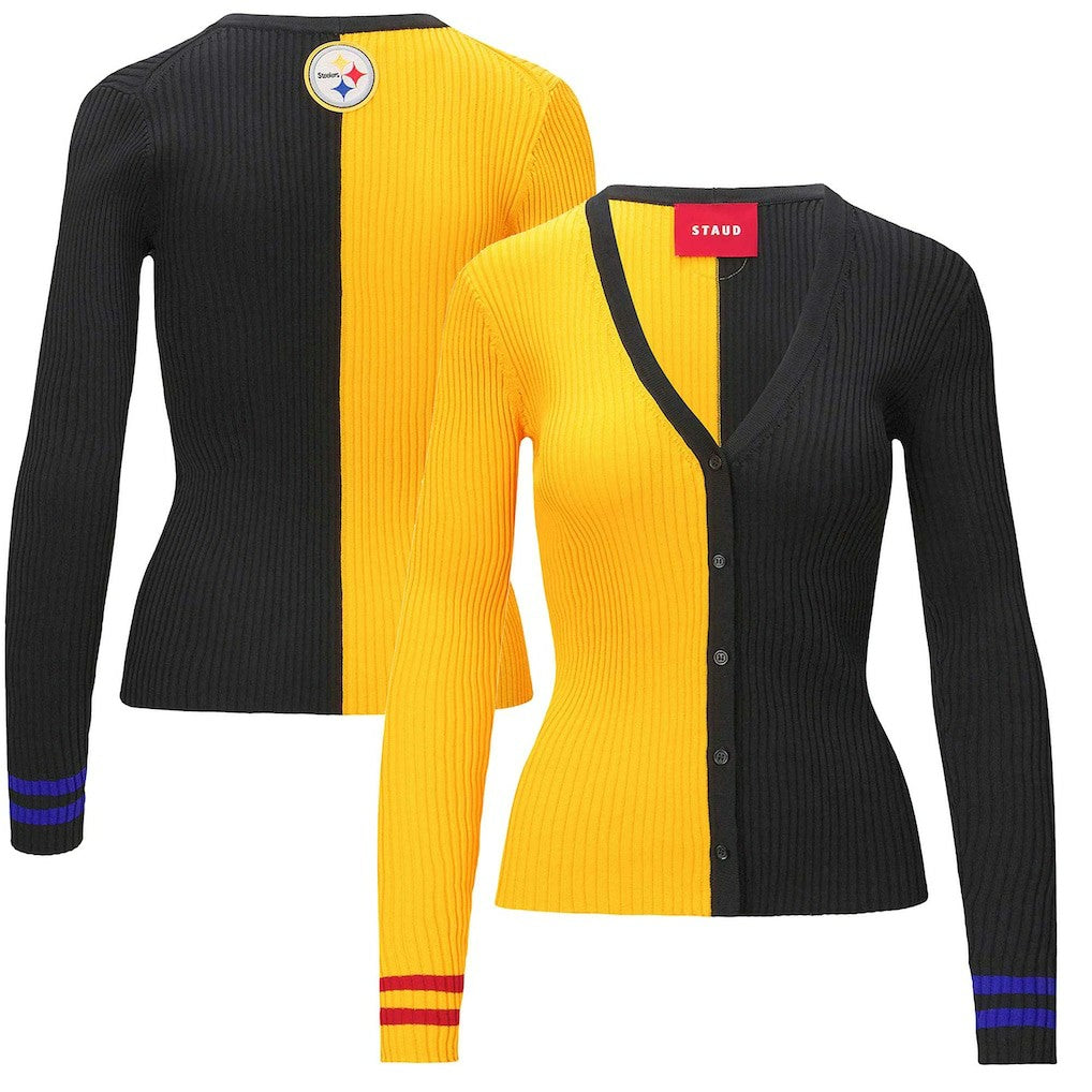 Pittsburgh Steelers STAUD Women's Cargo Sweater - Gold/Black discount