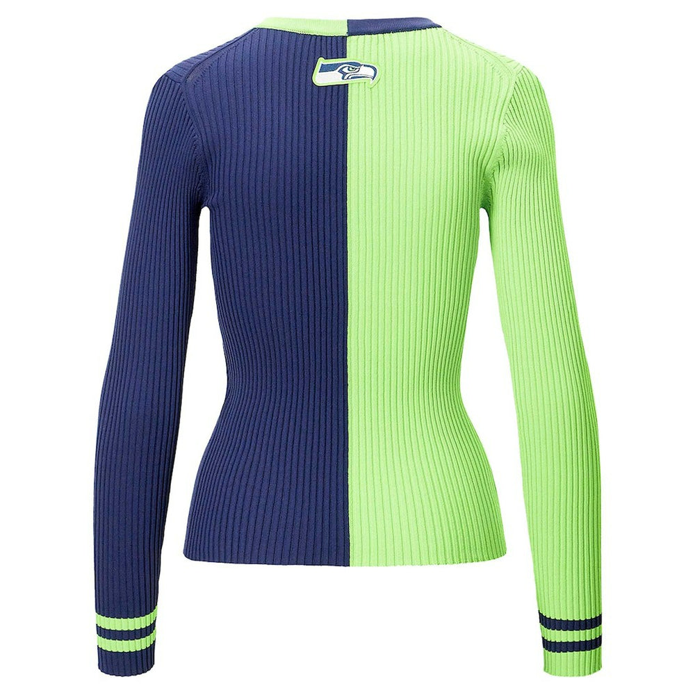 Seattle Seahawks STAUD Women's Cargo Sweater - Neon Green/Navy sale