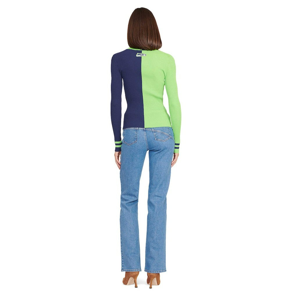 Seattle Seahawks STAUD Women's Cargo Sweater - Neon Green/Navy sale