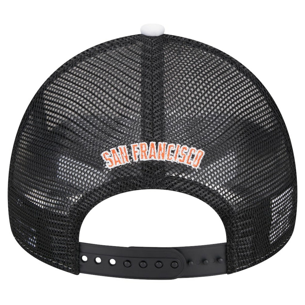 San Francisco Giants Spring Training Circle Foam A-Frame 9FORTY Trucker Adjustable Hat - White/Black | New Era