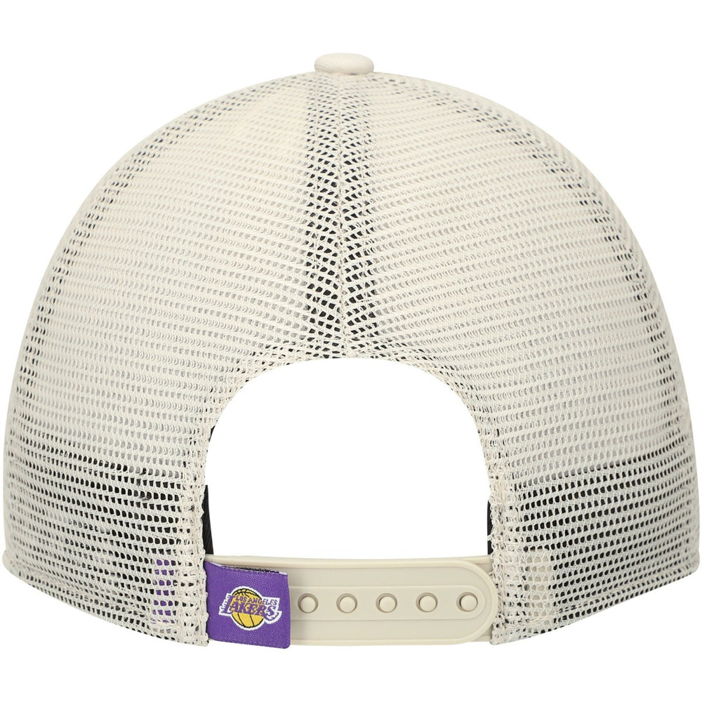 Los Angeles Lakers Rough Edge Logo Trucker 9TWENTY Adjustable Hat - Cream | New Era on sale