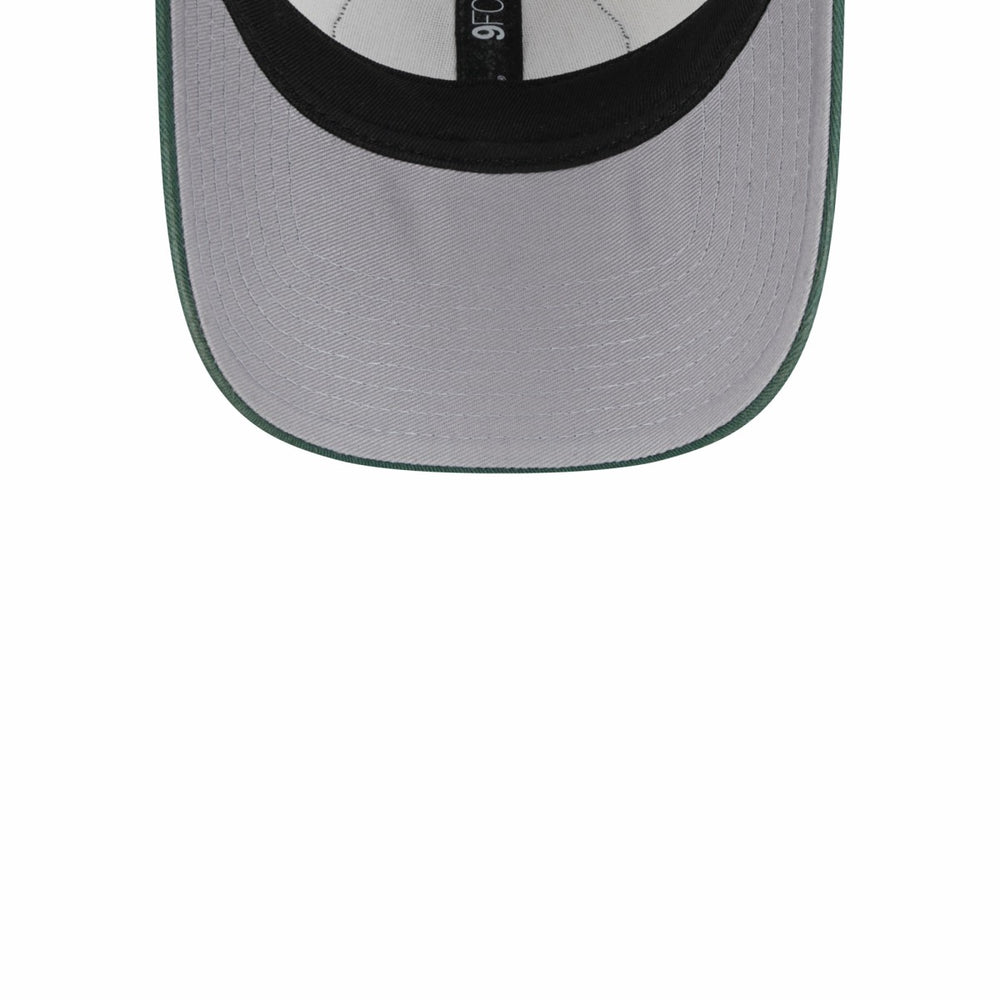 Milwaukee Bucks Throwback Patch Trucker 9FORTY Adjustable Hat - Khaki/Hunter Green | New Era discount
