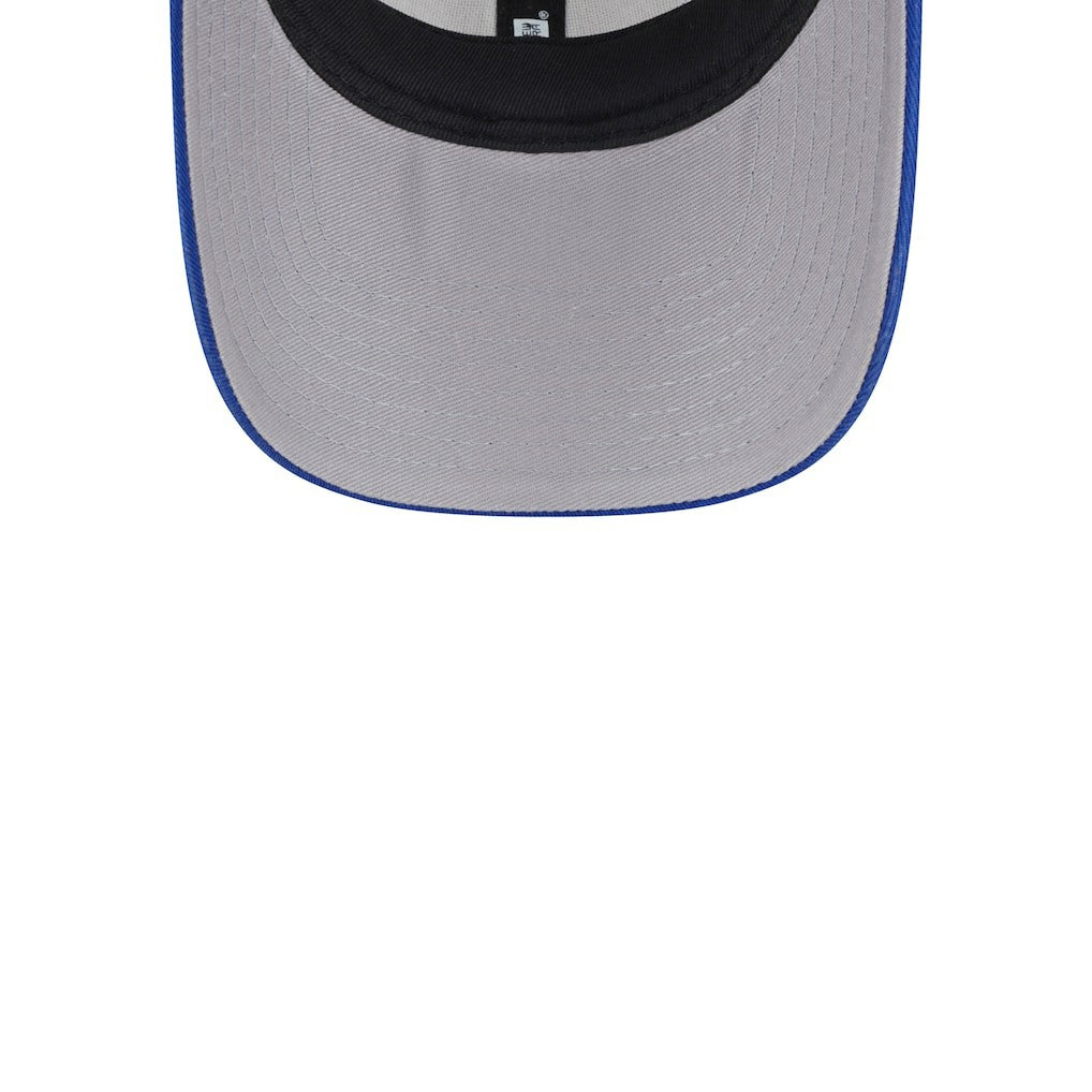 Philadelphia 76ers Throwback Patch Trucker 9FORTY Adjustable Hat - Khaki/Royal | New Era online