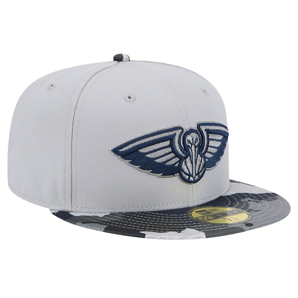 New Orleans Pelicans Active Color Camo Visor 59FIFTY Fitted Hat - Gray | New Era sale