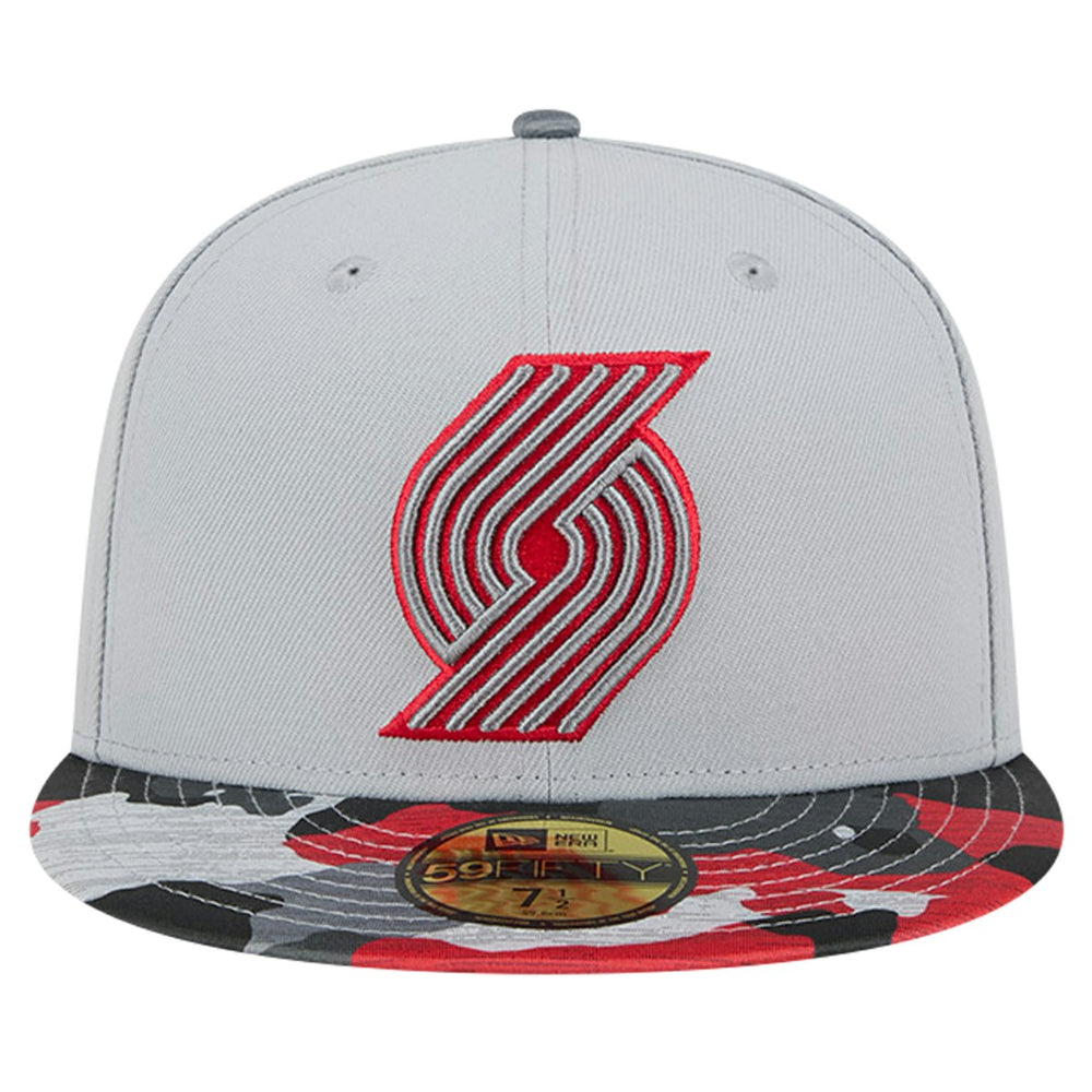Portland Trail Blazers Active Color Camo Visor 59FIFTY Fitted Hat - Gray | New Era for sale