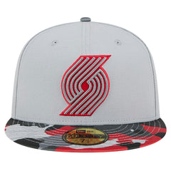 Portland Trail Blazers Active Color Camo Visor 59FIFTY Fitted Hat - Gray | New Era for sale
