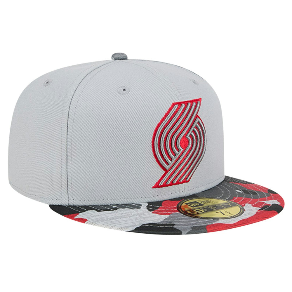 Portland Trail Blazers Active Color Camo Visor 59FIFTY Fitted Hat - Gray | New Era for sale