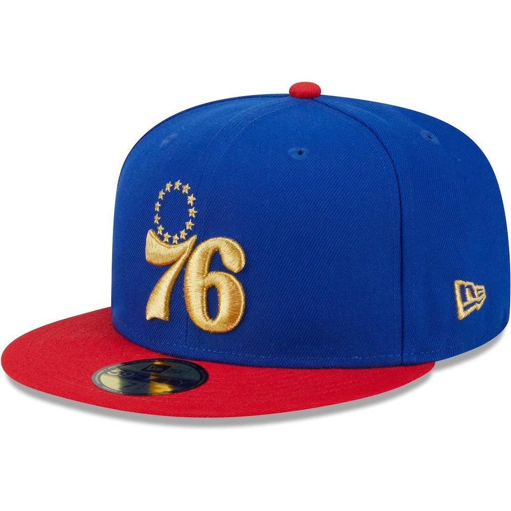Philadelphia 76ers Gameday Gold Pop Stars 59FIFTY Fitted Hat - Royal/Red | New Era shop