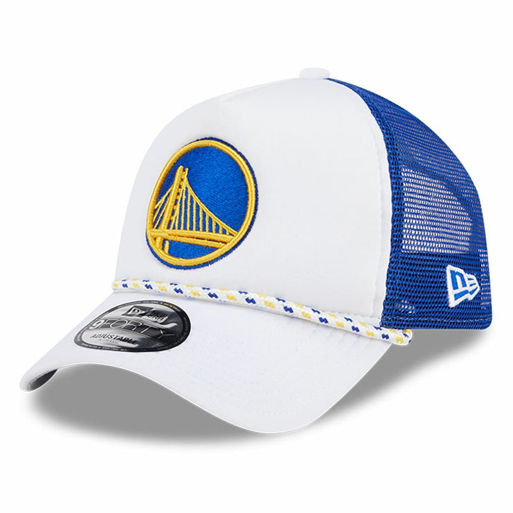 Golden State Warriors Court Sport Foam A-Frame 9FORTY Adjustable Trucker Hat sale - White/Royal | New Era online