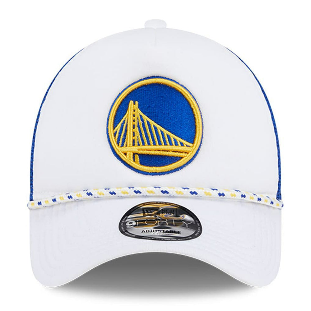 Golden State Warriors Court Sport Foam A-Frame 9FORTY Adjustable Trucker Hat sale - White/Royal | New Era online