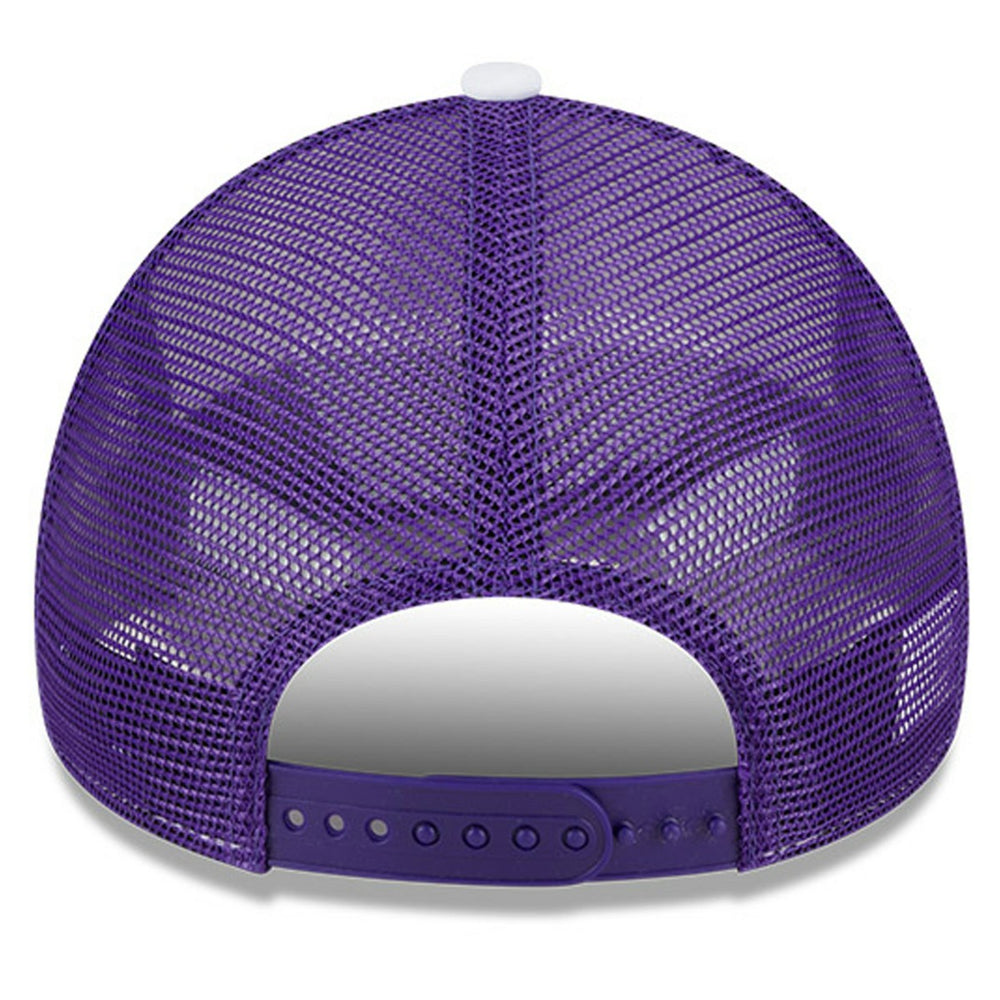 Los Angeles Lakers Court Sport Foam A-Frame 9FORTY Adjustable Trucker Hat - White/Purple | New Era online