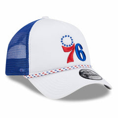 Philadelphia 76ers Court Sport Foam A-Frame 9FORTY Adjustable Trucker Hat - White/Royal | New Era discount