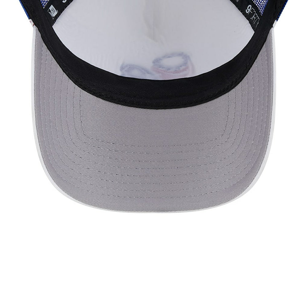 Philadelphia 76ers Court Sport Foam A-Frame 9FORTY Adjustable Trucker Hat - White/Royal | New Era discount