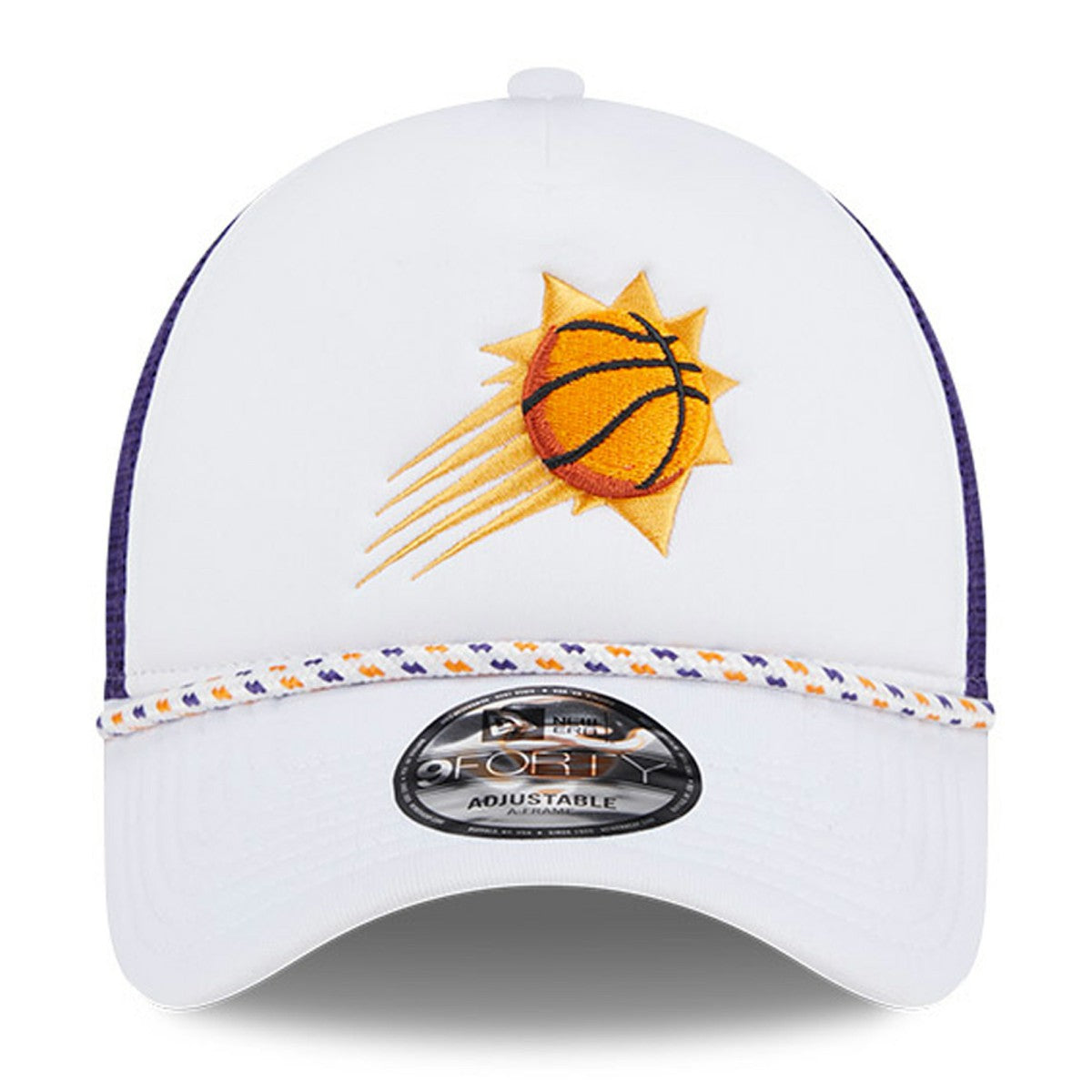 Phoenix Suns Court Sport Foam A-Frame 9FORTY Adjustable Trucker Hat - White/Purple | New Era on sale