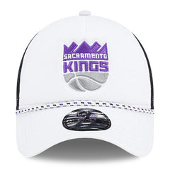 Sacramento Kings Court Sport Foam A-Frame 9FORTY Adjustable Trucker Hat - White/Black | New Era cheap