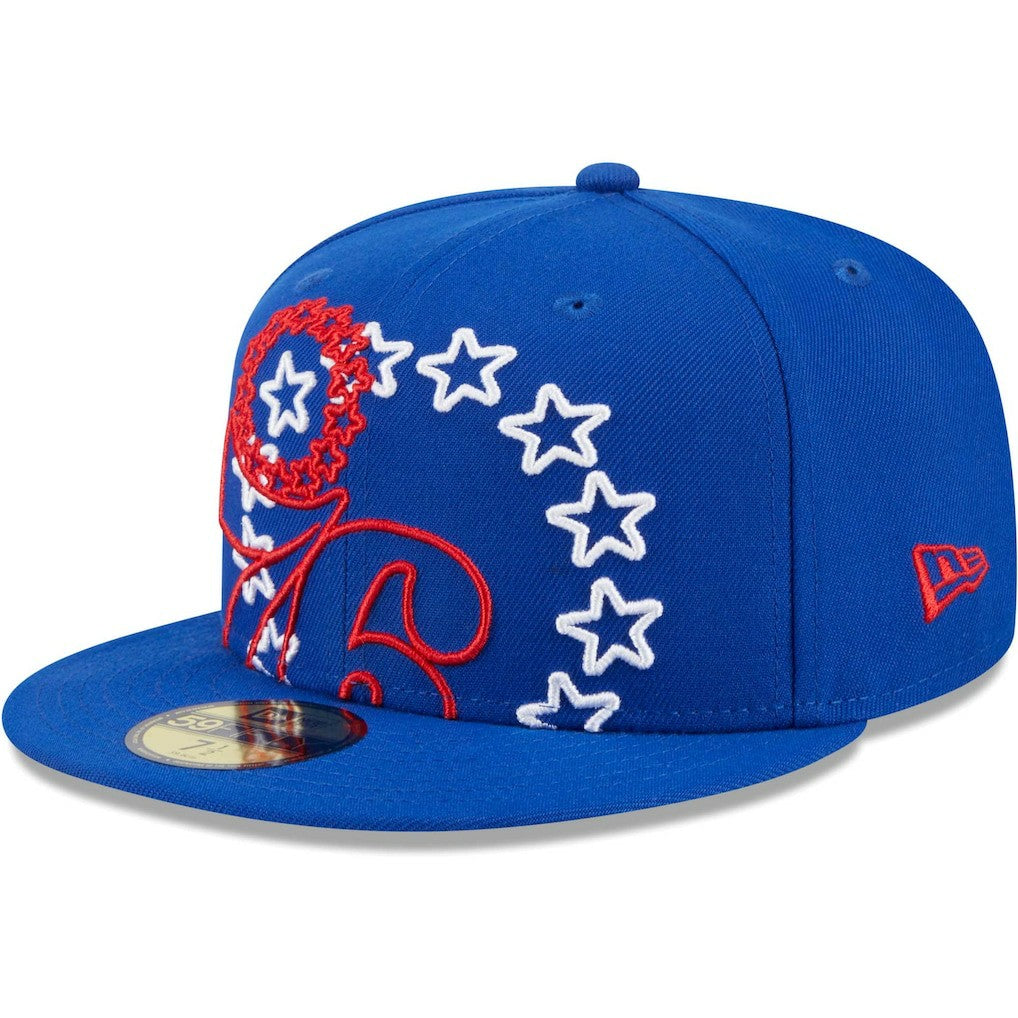 Philadelphia 76ers Game Day Hollow Logo Mashup 59FIFTY Fitted Hat - Royal | New Era discount