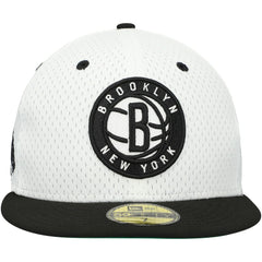 Brooklyn Nets Throwback 2Tone 59FIFTY Fitted Hat - White/Black | New Era for sale