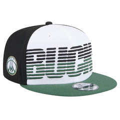 Milwaukee Bucks Throwback Gradient Tech Font 9FIFTY Snapback Hat - White/Hunter Green | New Era cheap