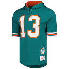 Dan Marino Miami Dolphins Retired Player Name & Number Mesh Hoodie T-Shirt - Aqua online