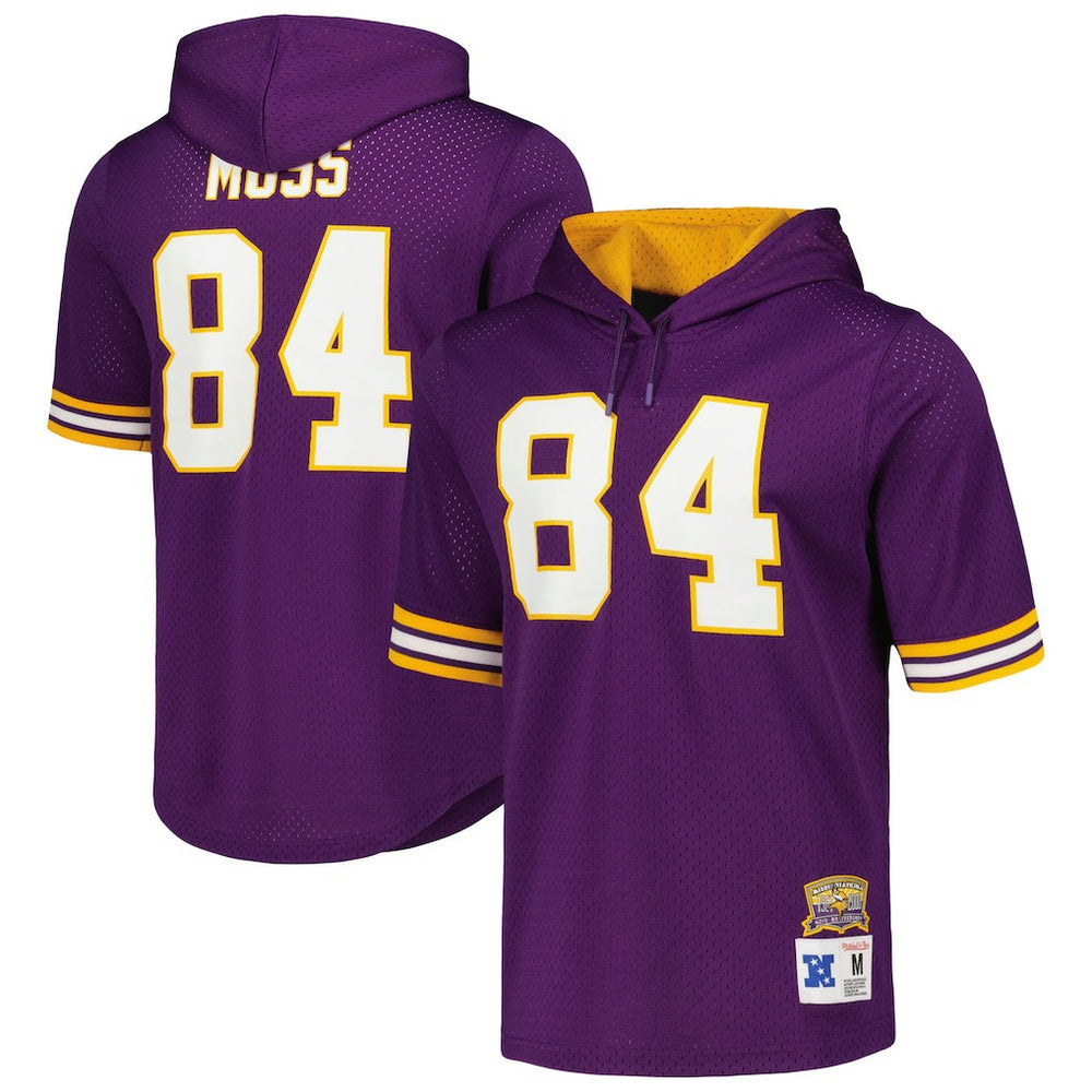 Randy Moss Minnesota Vikings Retired Player Name & Number Mesh Hoodie T-Shirt - Purple for sale