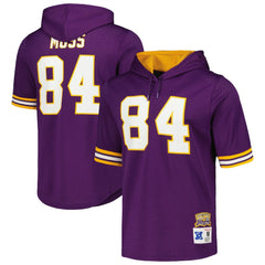 Randy Moss Minnesota Vikings Retired Player Name & Number Mesh Hoodie T-Shirt - Purple for sale