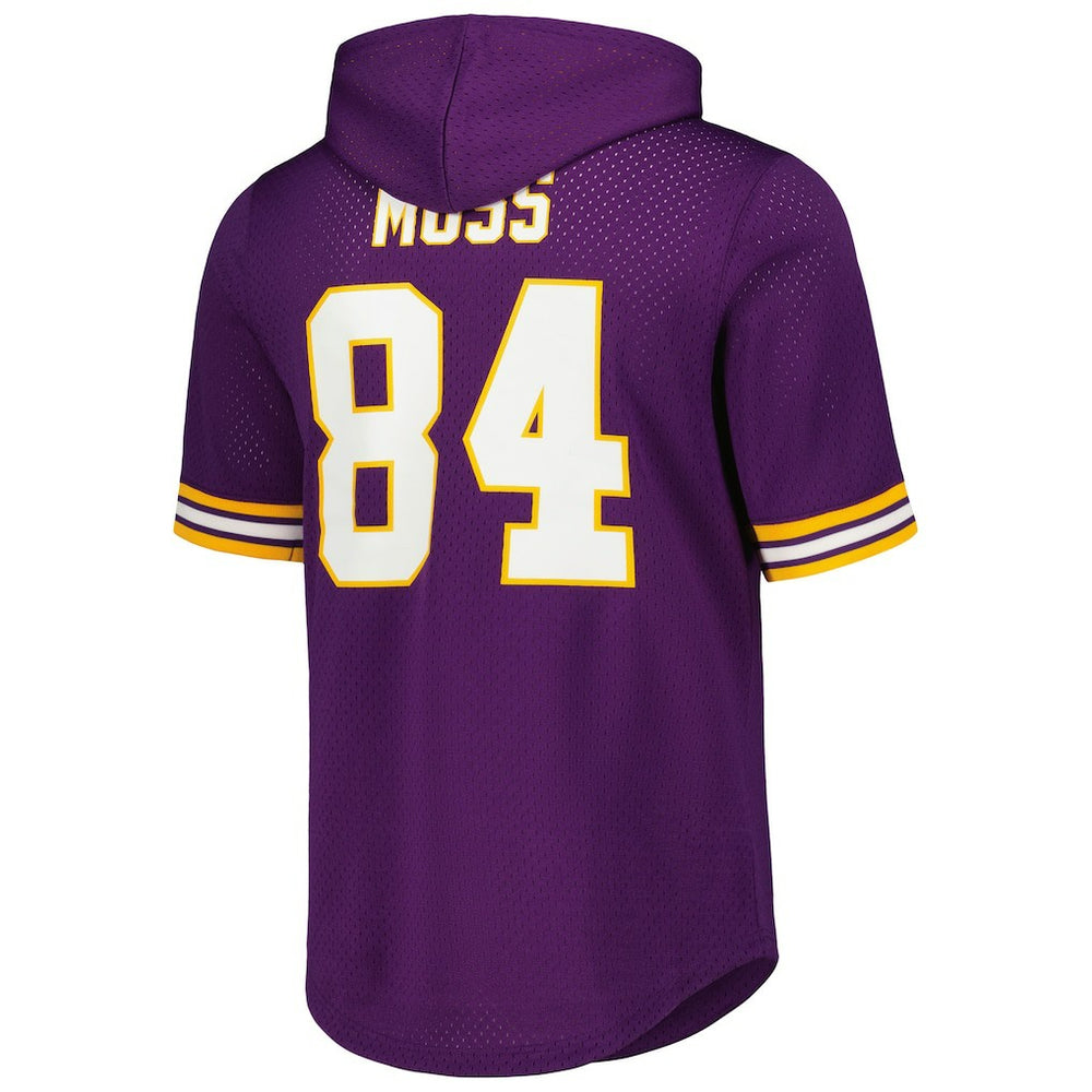 Randy Moss Minnesota Vikings Retired Player Name & Number Mesh Hoodie T-Shirt - Purple for sale