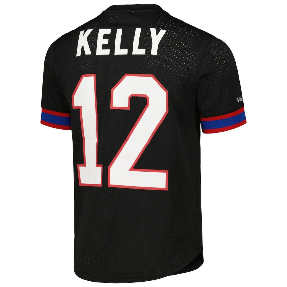 Jim Kelly Buffalo Bills Retired Player Name & Number Mesh Top - Black discount