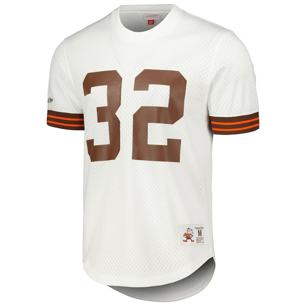 Jim Brown Cleveland Browns Retired Player Name & Number Mesh Top - White cheap