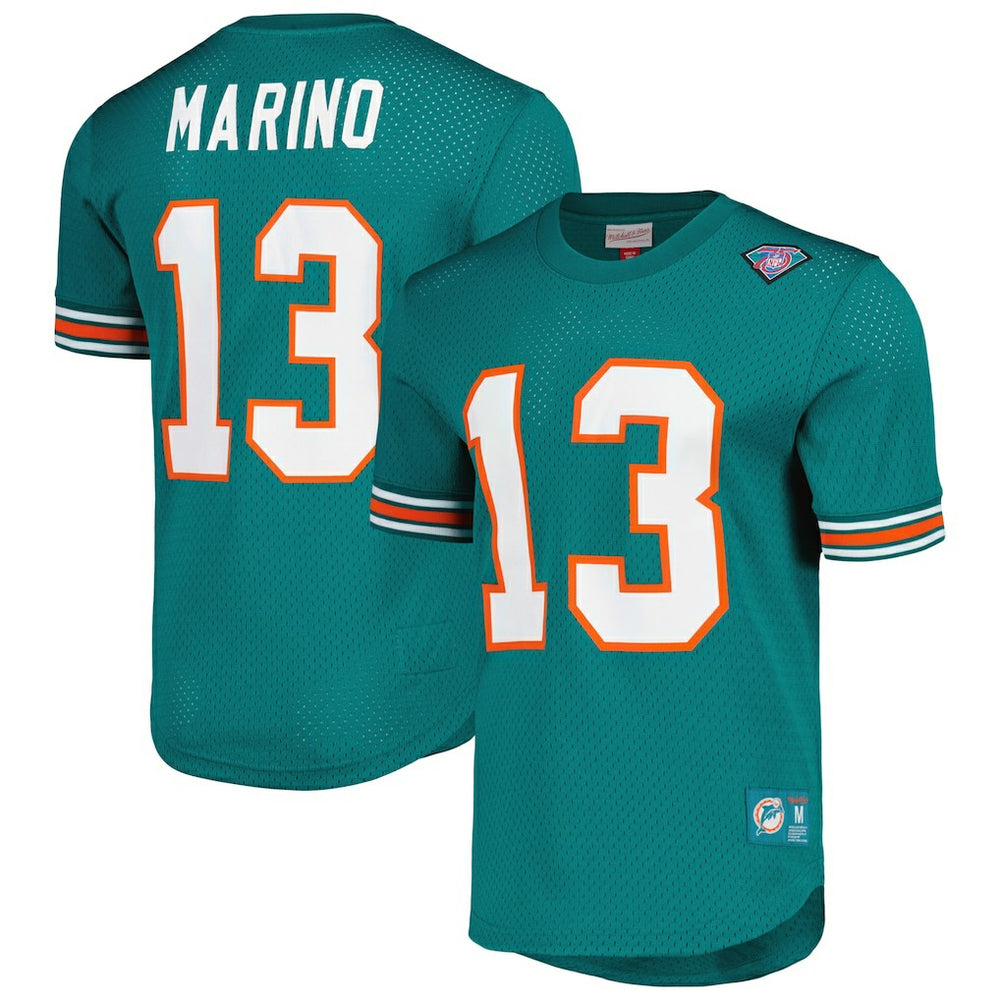 Dan Marino Miami Dolphins Retired Player Name & Number Mesh Top - Aqua discount