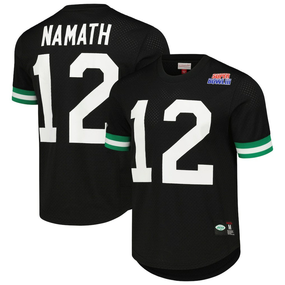 Joe Namath New York Jets Retired Player Name & Number Mesh Top - Black for sale