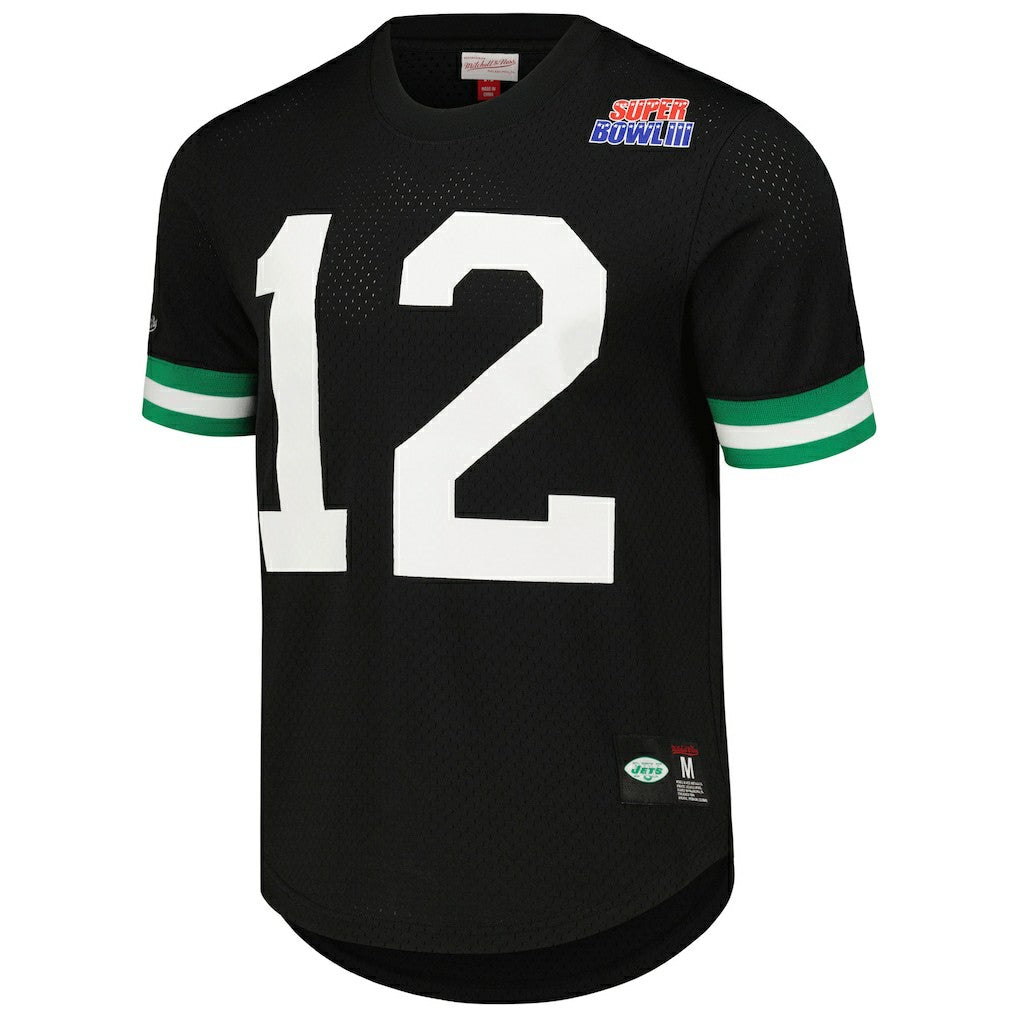 Joe Namath New York Jets Retired Player Name & Number Mesh Top - Black for sale