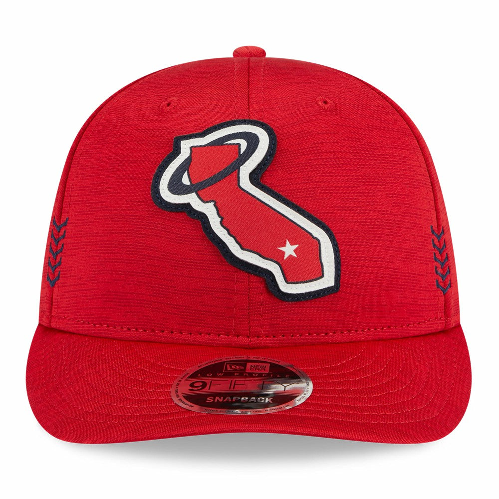Los Angeles Angels 2024 Clubhouse Low Profile 9FIFTY Snapback Hat - Red | New Era