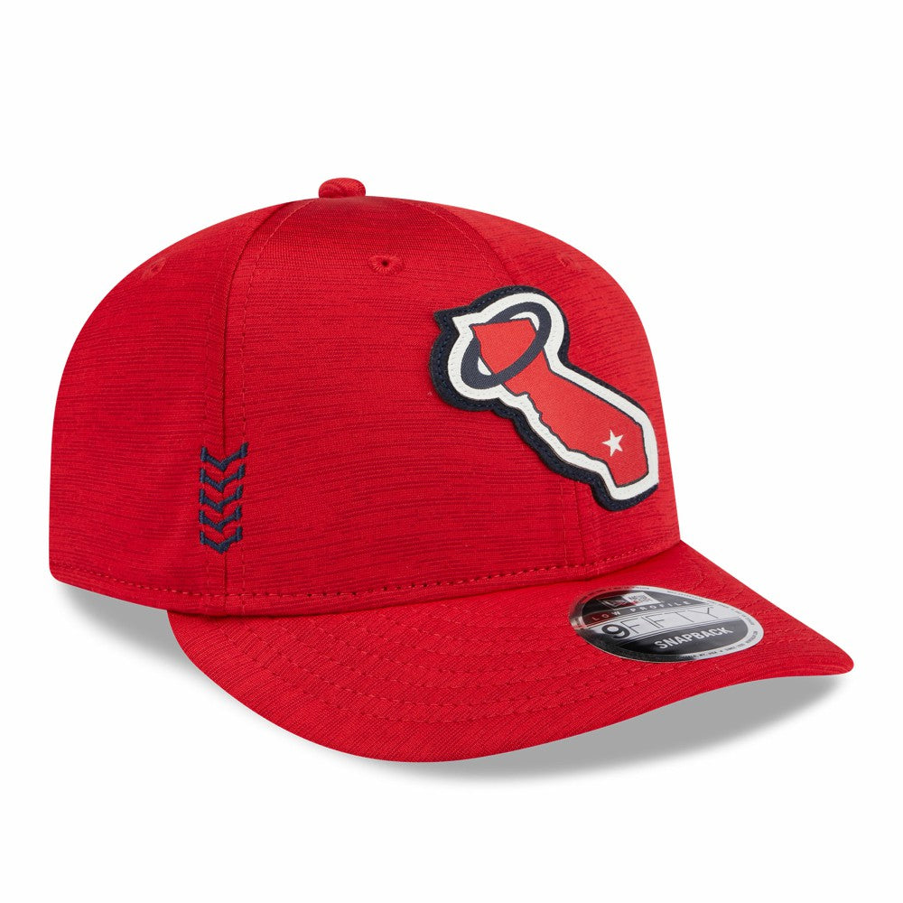 Los Angeles Angels 2024 Clubhouse Low Profile 9FIFTY Snapback Hat - Red | New Era