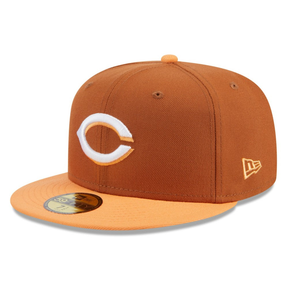 Cincinnati Reds Spring Color Basic Two-Tone 59FIFTY Fitted Hat - Brown/Orange | New Era