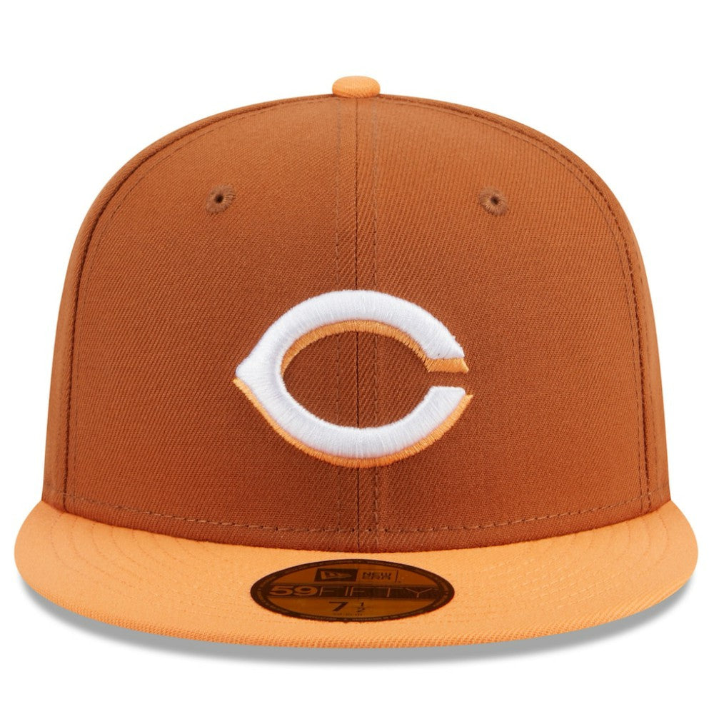 Cincinnati Reds Spring Color Basic Two-Tone 59FIFTY Fitted Hat - Brown/Orange | New Era