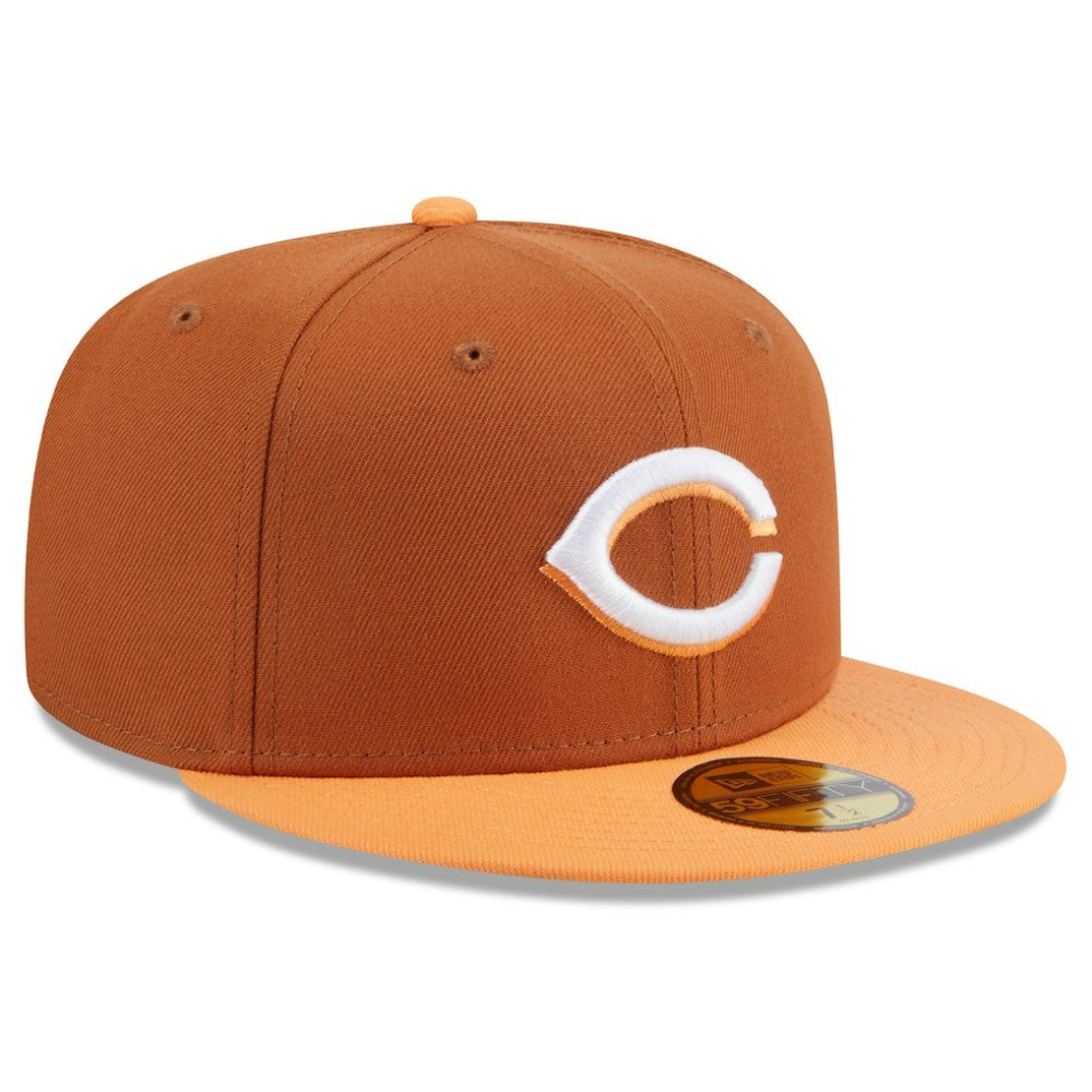 Cincinnati Reds Spring Color Basic Two-Tone 59FIFTY Fitted Hat - Brown/Orange | New Era