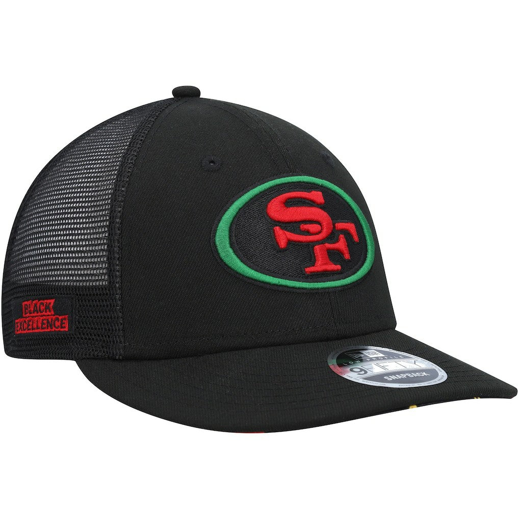 San Francisco 49ers New Era Black Excellence Collection Trucker Low Profile 9FIFTY Snapback Hat - Black outlet