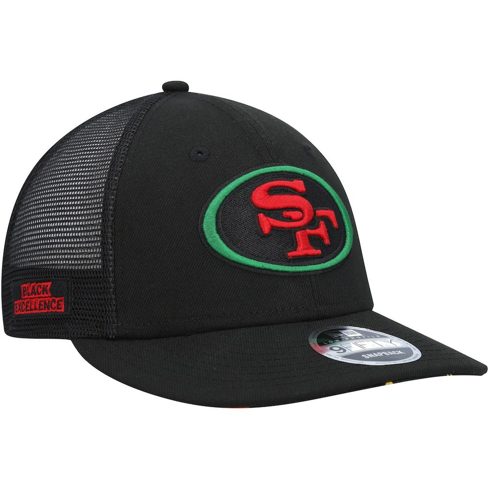 San Francisco 49ers New Era Black Excellence Collection Trucker Low Profile 9FIFTY Snapback Hat - Black outlet