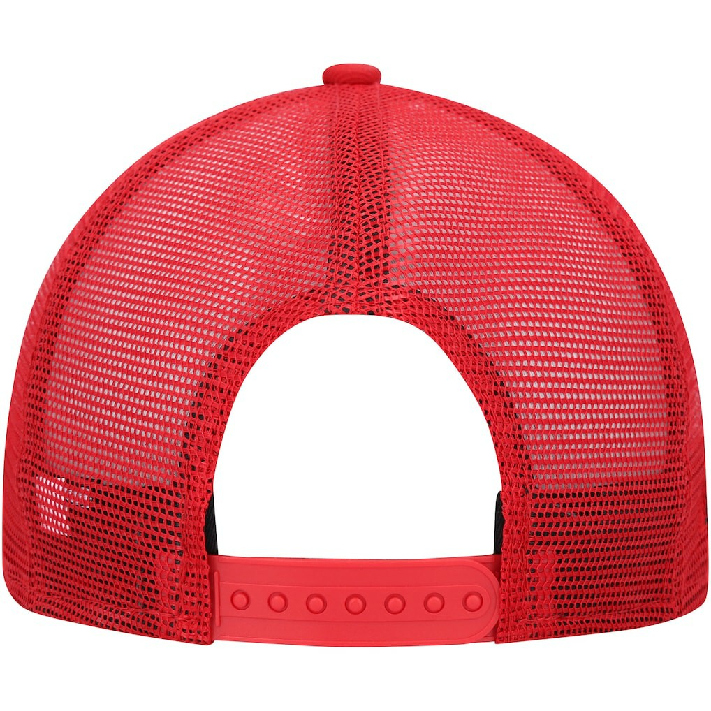San Francisco 49ers New Era Black Excellence Collection Wordmark Trucker Low Profile 9FIFTY Snapback Hat - Scarlet cheap