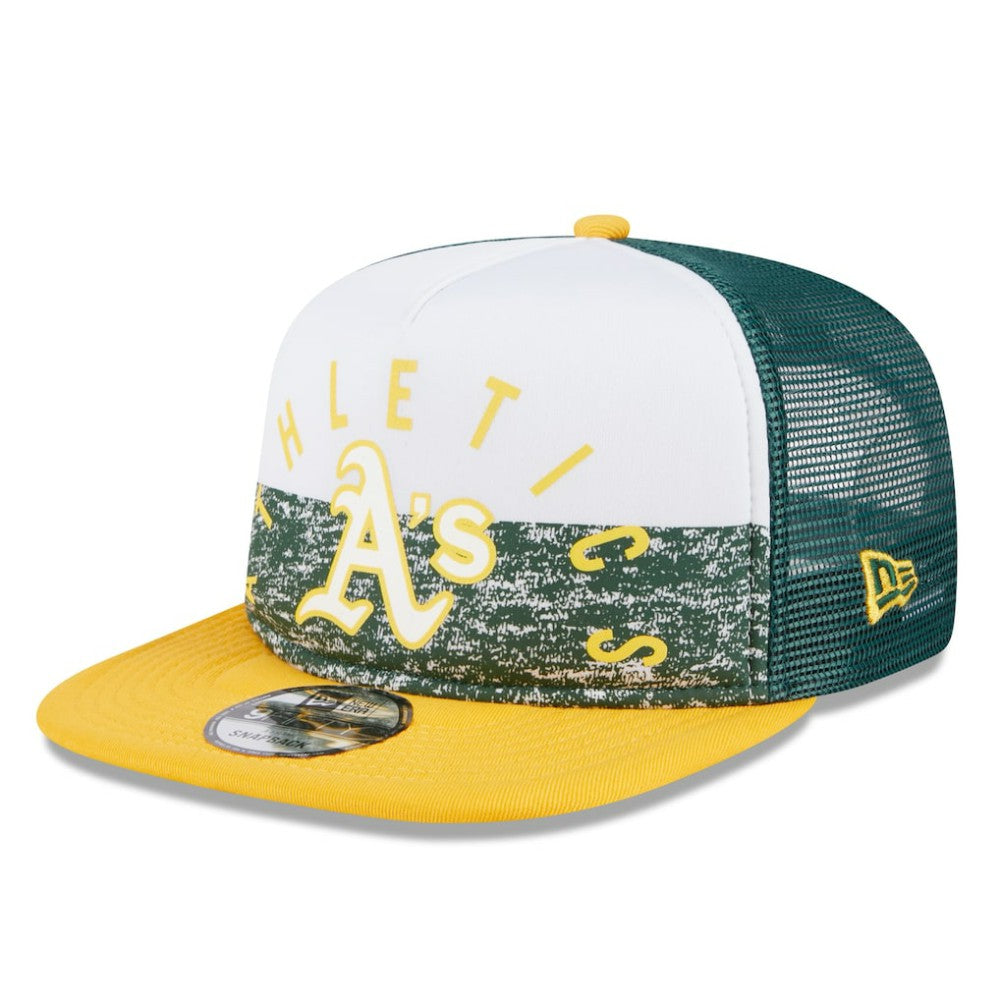 Athletics Team Foam Front A-Frame Trucker 9FIFTY Snapback Hat - White/Gold | New Era