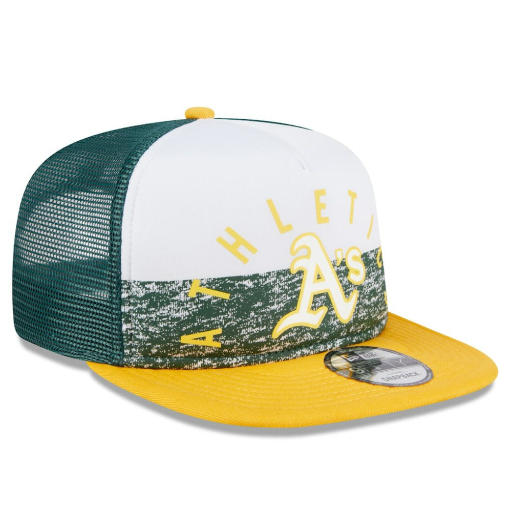 Athletics Team Foam Front A-Frame Trucker 9FIFTY Snapback Hat - White/Gold | New Era